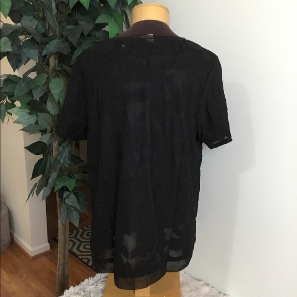 Evri textured floral mineral black short sleeve 4X - Picture 8 of 11